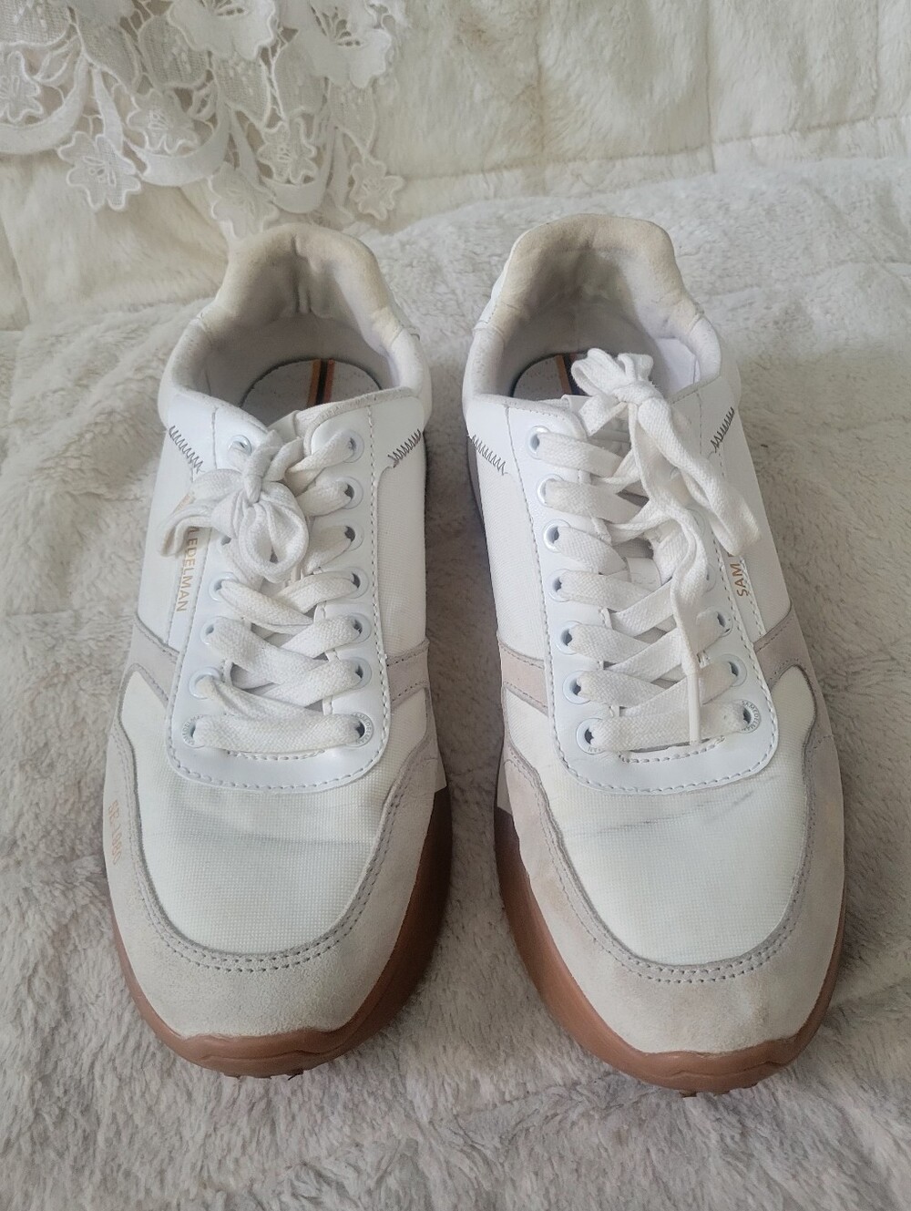 Sam Edelman Gray & Tan Low-Top Sneakers SE- 1980 size 11M